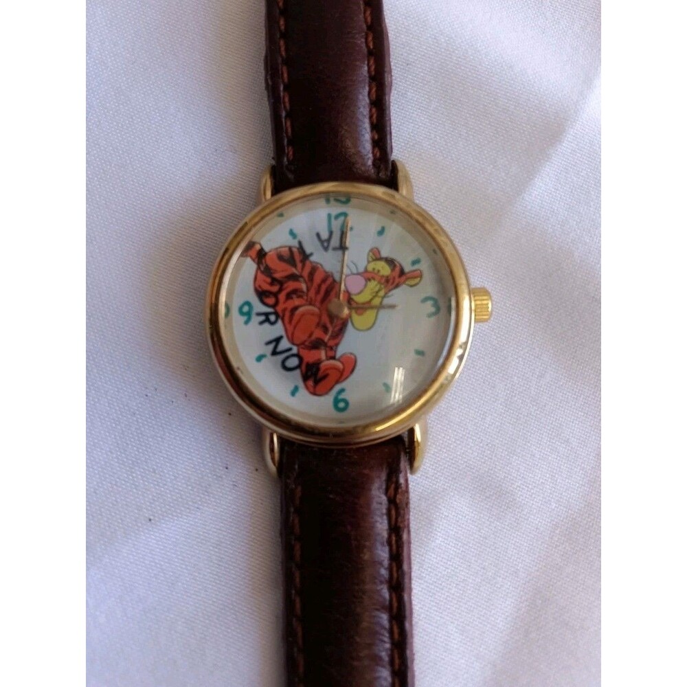 VTG Timex Tigger Watch “Ta Ta For Now” for Second Hand Leather Strap Disney Pooh